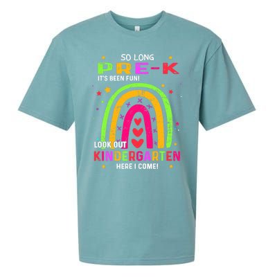 So Long Pre-K Look Out Kindergarten Graduation Gifts Rainbow Sueded Cloud Jersey T-Shirt