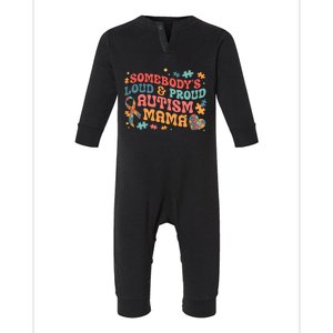 SomebodyS Loud Proud Autism Mama Gift Infant Fleece One Piece