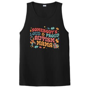 SomebodyS Loud Proud Autism Mama Gift PosiCharge Competitor Tank