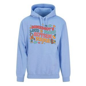 SomebodyS Loud Proud Autism Mama Gift Unisex Surf Hoodie