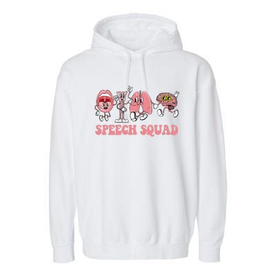 Speech Language Pathologist Slp Speech Squad Therapy Garment-Dyed Fleece Hoodie