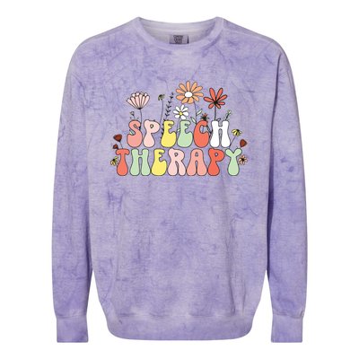 Speech Language Pathologist SLP Speech Therapy Pathology Colorblast Crewneck Sweatshirt