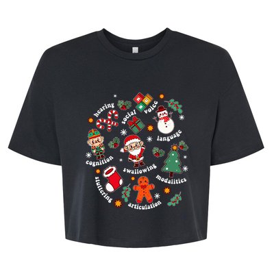 Speech Language Pathologist SLP Santa Squad Christmas  Bella+Canvas Jersey Crop Tee