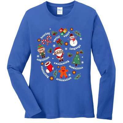 Speech Language Pathologist SLP Santa Squad Christmas  Ladies Long Sleeve Shirt