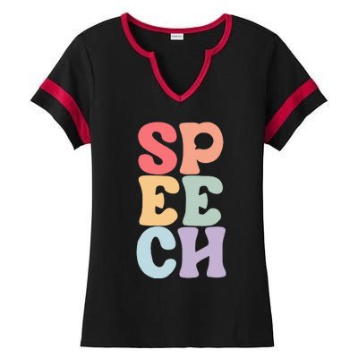 Speech Language Pathologist Speech Therapy SLP Ladies Halftime Notch Neck Tee