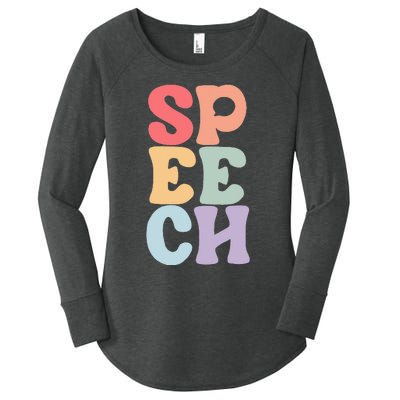 Speech Language Pathologist Speech Therapy SLP Women's Perfect Tri Tunic Long Sleeve Shirt