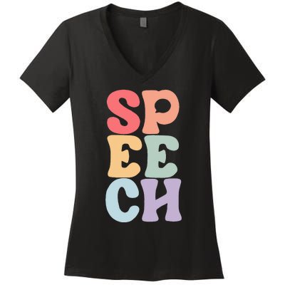 Speech Language Pathologist Speech Therapy SLP Women's V-Neck T-Shirt