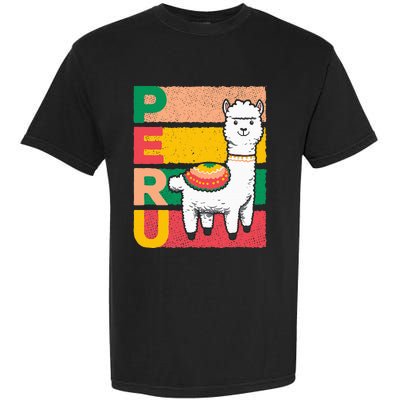 Sweet Llama Peru Illustration For A Peruvian Garment-Dyed Heavyweight T-Shirt