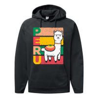 Sweet Llama Peru Illustration For A Peruvian Performance Fleece Hoodie