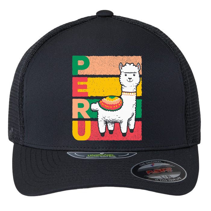 Sweet Llama Peru Illustration For A Peruvian Flexfit Unipanel Trucker Cap