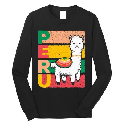 Sweet Llama Peru Illustration For A Peruvian Long Sleeve Shirt