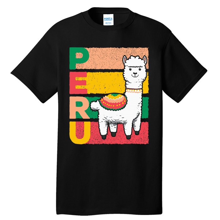 Sweet Llama Peru Illustration For A Peruvian Tall T-Shirt