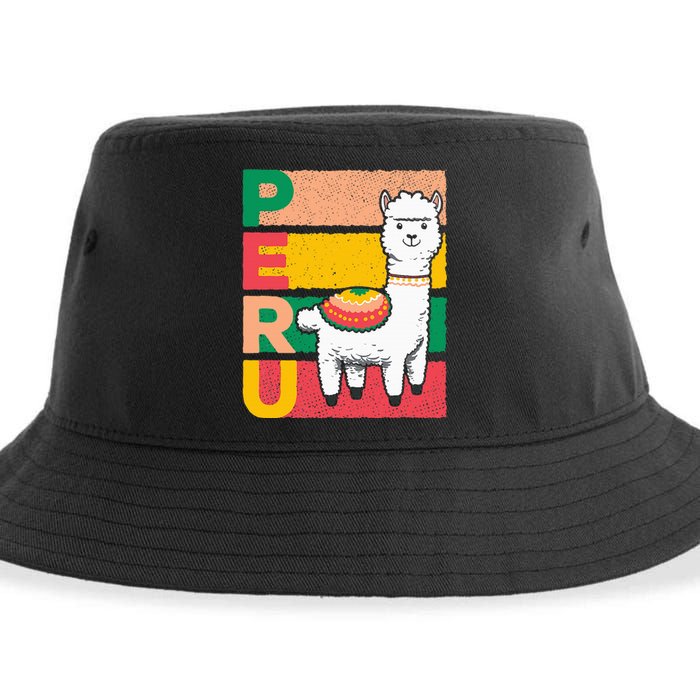 Sweet Llama Peru Illustration For A Peruvian Sustainable Bucket Hat