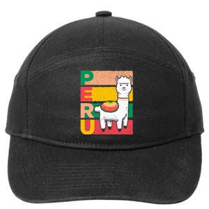 Sweet Llama Peru Illustration For A Peruvian 7-Panel Snapback Hat