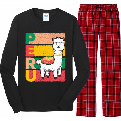 Sweet Llama Peru Illustration For A Peruvian Long Sleeve Pajama Set