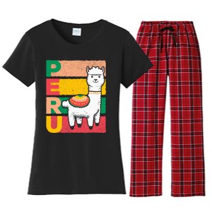 Sweet Llama Peru Illustration For A Peruvian Women's Flannel Pajama Set