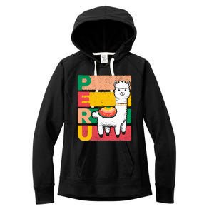 Sweet Llama Peru Illustration For A Peruvian Women's Fleece Hoodie