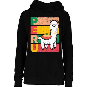 Sweet Llama Peru Illustration For A Peruvian Womens Funnel Neck Pullover Hood