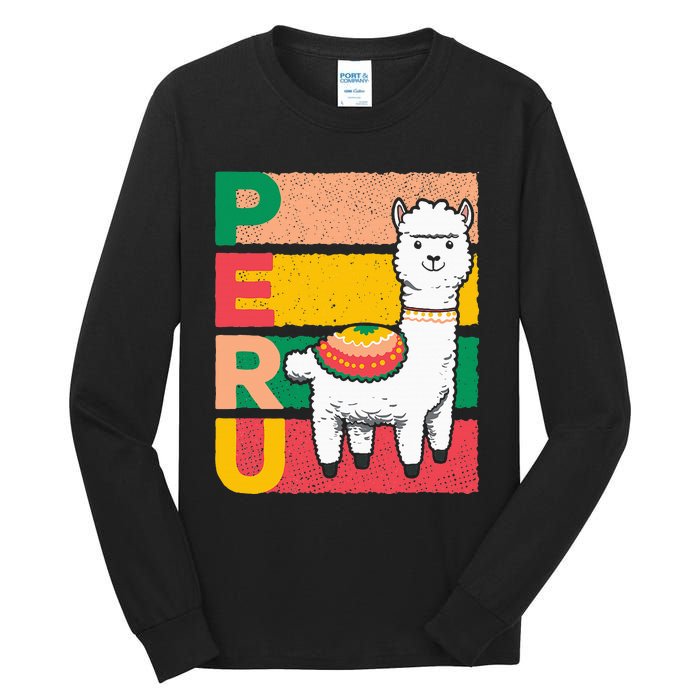 Sweet Llama Peru Illustration For A Peruvian Tall Long Sleeve T-Shirt