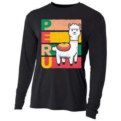 Sweet Llama Peru Illustration For A Peruvian Cooling Performance Long Sleeve Crew