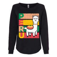 Sweet Llama Peru Illustration For A Peruvian Womens California Wash Sweatshirt