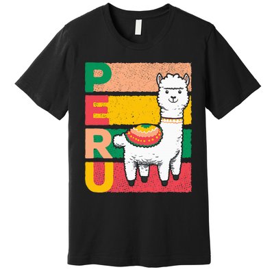 Sweet Llama Peru Illustration For A Peruvian Premium T-Shirt