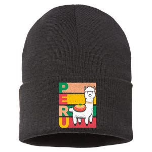 Sweet Llama Peru Illustration For A Peruvian Sustainable Knit Beanie