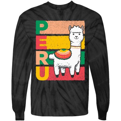 Sweet Llama Peru Illustration For A Peruvian Tie-Dye Long Sleeve Shirt