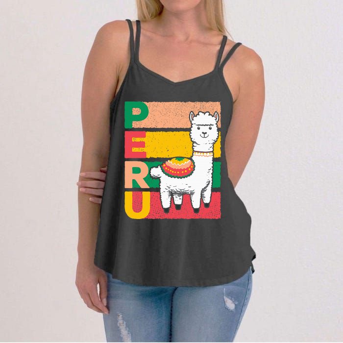 Sweet Llama Peru Illustration For A Peruvian Women's Strappy Tank