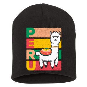 Sweet Llama Peru Illustration For A Peruvian Short Acrylic Beanie