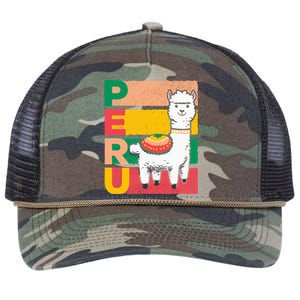 Sweet Llama Peru Illustration For A Peruvian Retro Rope Trucker Hat Cap