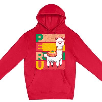 Sweet Llama Peru Illustration For A Peruvian Premium Pullover Hoodie