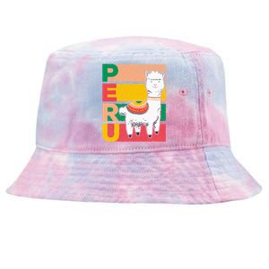 Sweet Llama Peru Illustration For A Peruvian Tie-Dyed Bucket Hat