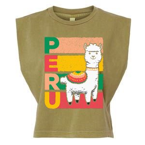 Sweet Llama Peru Illustration For A Peruvian Garment-Dyed Women's Muscle Tee