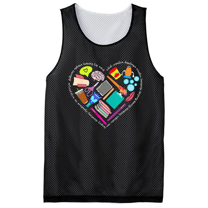 Speech Language Pathology SLP Speech Pathologist Heart Shape Mesh Reversible Basketball Jersey Tank