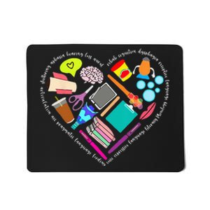 Speech Language Pathology SLP Speech Pathologist Heart Shape Mousepad