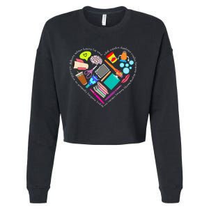 Speech Language Pathology SLP Speech Pathologist Heart Shape Cropped Pullover Crew