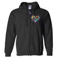 Speech Language Pathology SLP Speech Pathologist Heart Shape Full Zip Hoodie