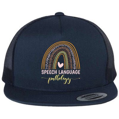 Speech Language Pathology Language Pathologist Therapy Flat Bill Trucker Hat