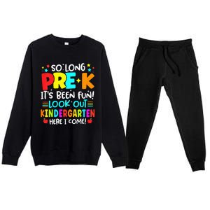 So Long Pre K Kindergarten Here Graduate Last Day Of School Premium Crewneck Sweatsuit Set