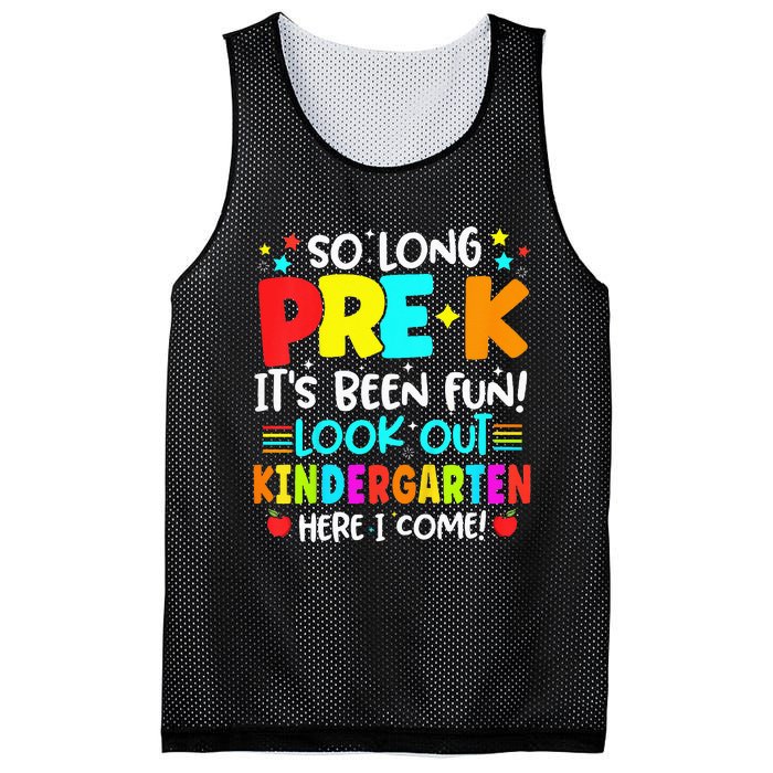 So Long Pre K Kindergarten Here Graduate Last Day Of School Mesh Reversible Basketball Jersey Tank