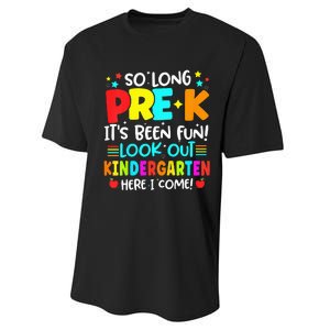 So Long Pre K Kindergarten Here Graduate Last Day Of School Performance Sprint T-Shirt