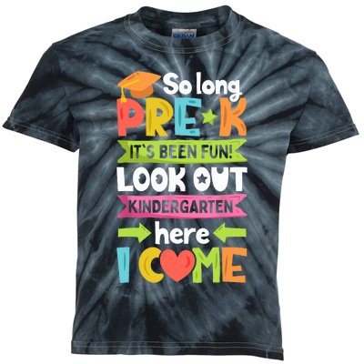 So Long PreK Kindergarten Here I Come Funny Graduation Gift Kids Tie-Dye T-Shirt