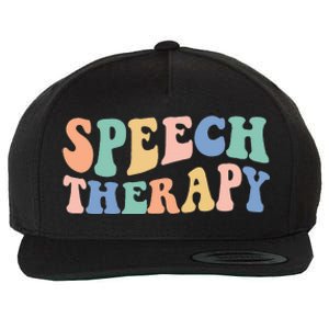 Speech Language Pathologist Rainbow Speech Therapy Gift SLP Wool Snapback Cap