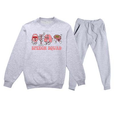 Speech Language Pathologist Slp Speech Squad Therapy Premium Crewneck Sweatsuit Set