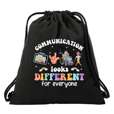 Speech Language Pathologist Communication Looks Different For Everyone Drawstring Bag