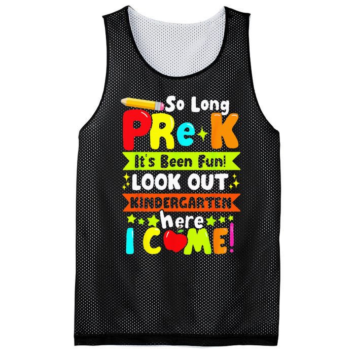 So Long Pre K Its Been Kindergarten Here I Come Mesh Reversible Basketball Jersey Tank