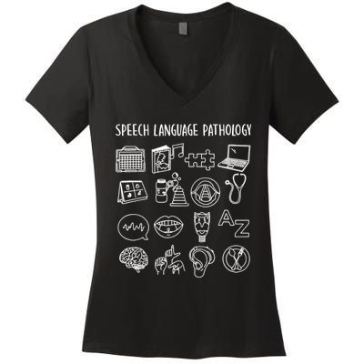 Speech Language Pathology Pathologist SLP Speech Therapist Women's V-Neck T-Shirt