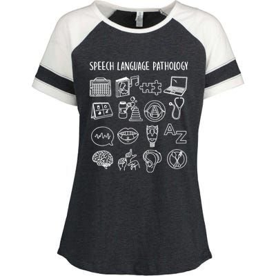 Speech Language Pathology Pathologist SLP Speech Therapist Enza Ladies Jersey Colorblock Tee