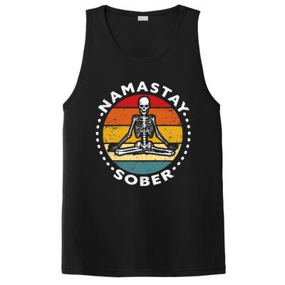 Skeleton Lotus Position Yoga Sober Addiction Recovery PosiCharge Competitor Tank